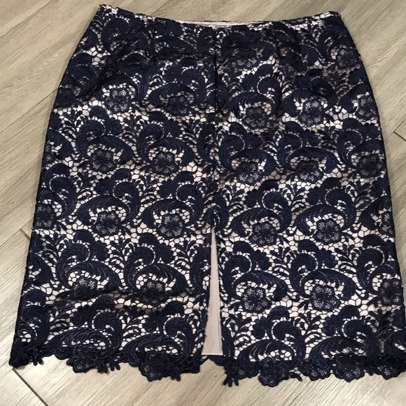 Jacques Vert New Navy Blue Lace Skirt size 14 - Picture 9 of 10